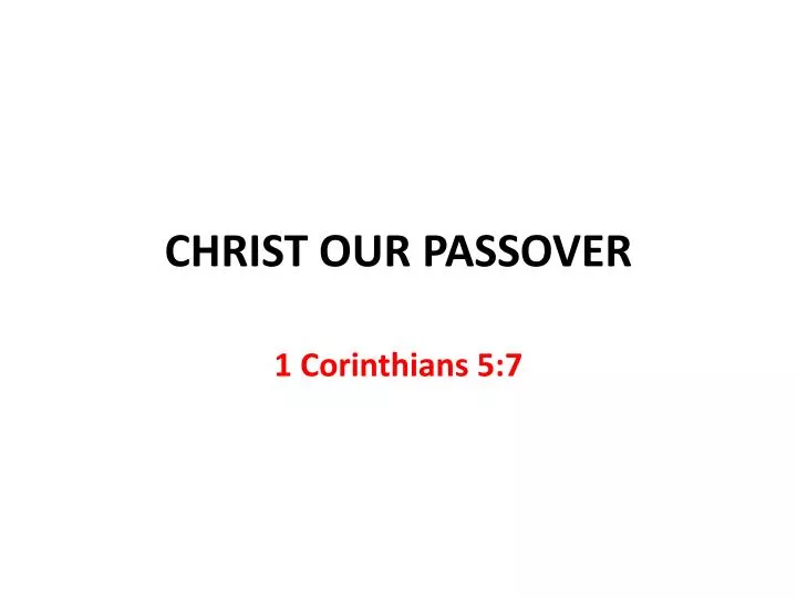 christ our passover