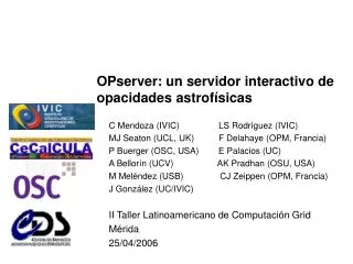 opserver un servidor interactivo de opacidades astrof sicas