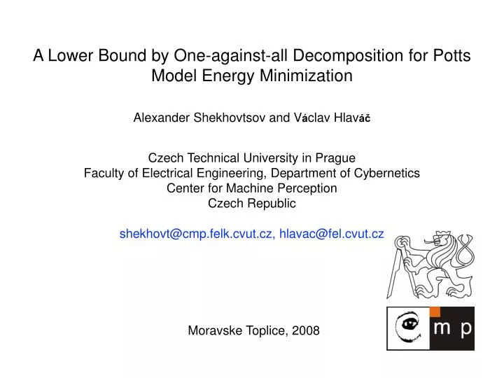 a lower bound by one against all decomposition for potts model energy minimization