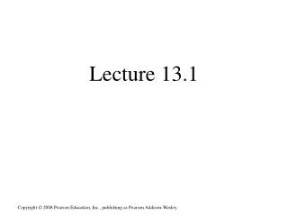Lecture 13.1