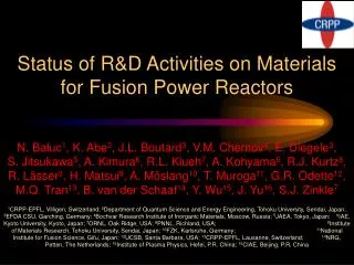 Status of R&amp;D Activities on Materials for Fusion Power Reactors