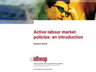 Active labour market policies: an introduction
