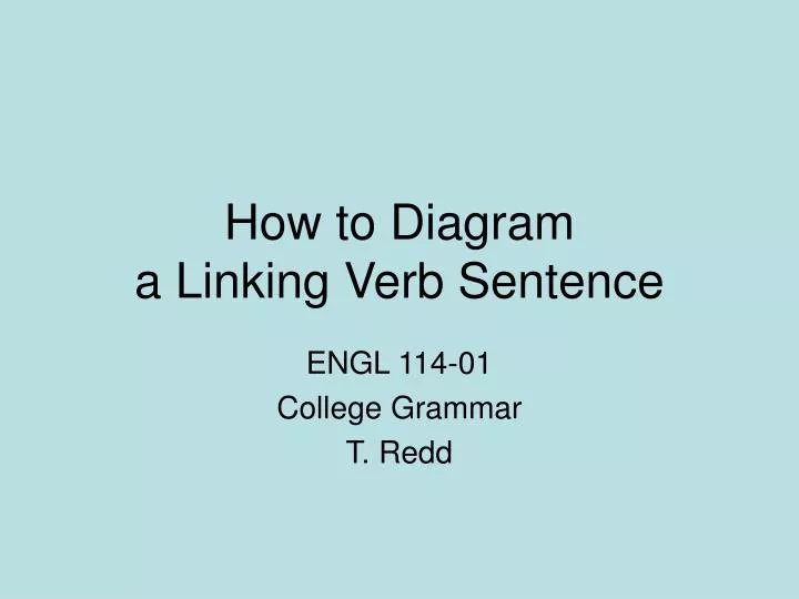 how to diagram a linking verb sentence