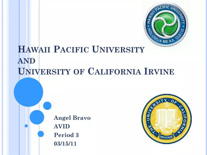 hawaii pacific university and university of california irvine