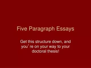 Five Paragraph Essays