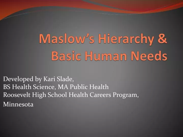 maslow s hierarchy basic human needs