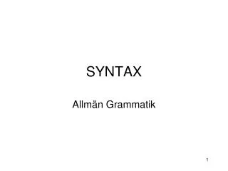 syntax
