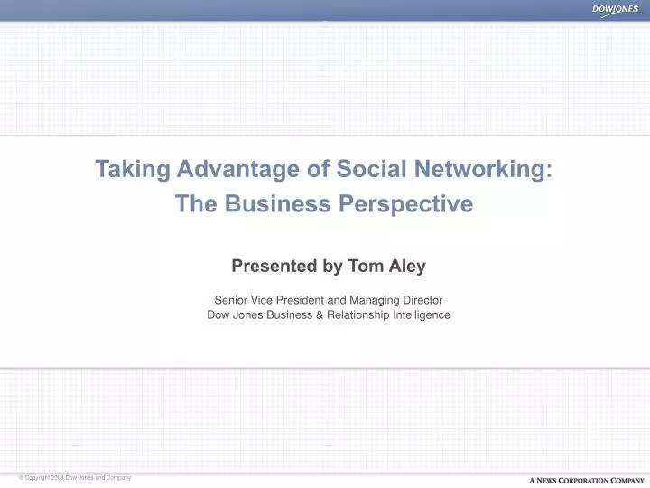 taking advantage of social networking the business perspective