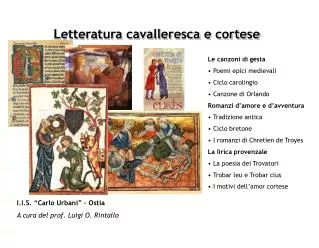 Letteratura cavalleresca e cortese