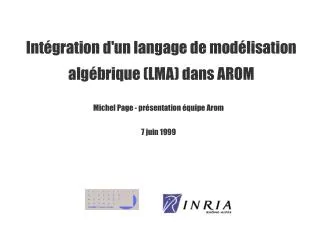 int gration d un langage de mod lisation alg brique lma dans arom