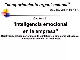 comportamiento organizacional prof ing luis f hevia r