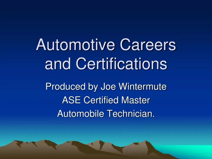 automotive careers and certifications