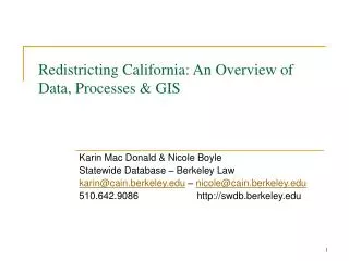 Redistricting California: An Overview of Data, Processes &amp; GIS
