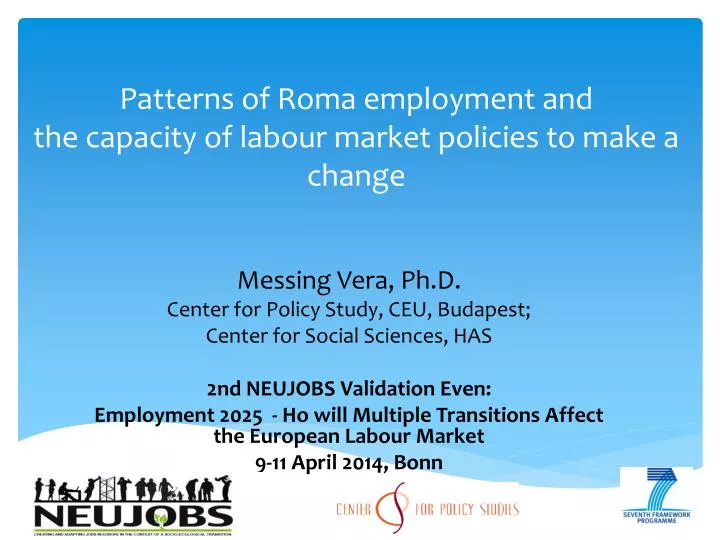 patterns of roma employment and the capacity of labour market policies to make a change