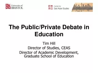 The Public/Private Debate in Education