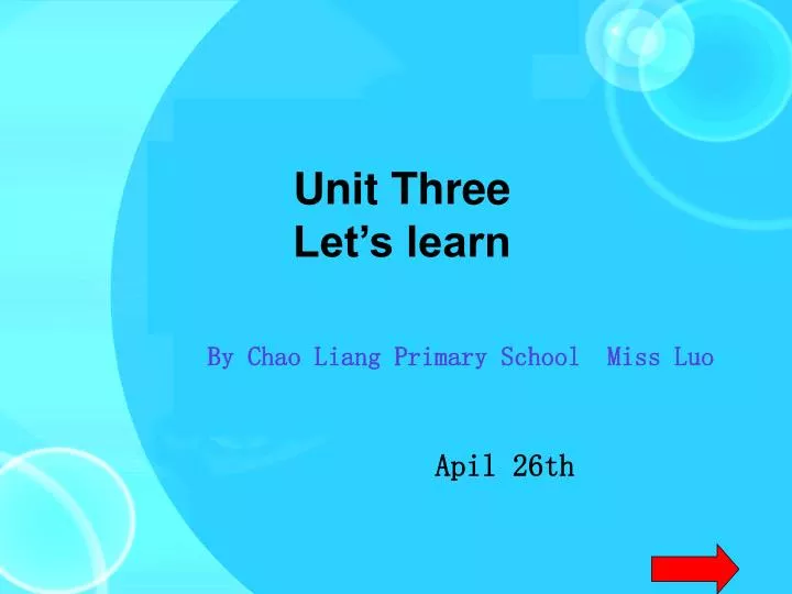 unit three let s learn