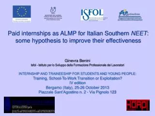 Paid internships as ALMP for Italian Southern NEET :