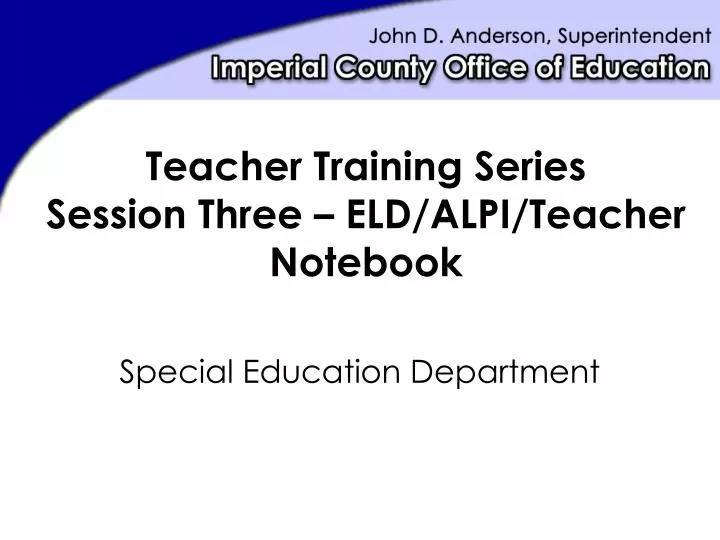 teacher training series session three eld alpi teacher notebook