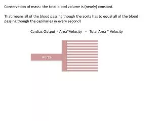 Conservation of mass: the total blood volume is (nearly) constant.
