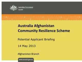Australia Afghanistan Community Resilience Scheme