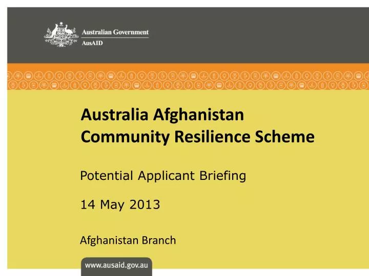 australia afghanistan community resilience scheme