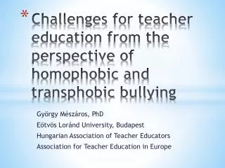 Challenges for teacher education from the perspective of homophobic and transphobic bullying