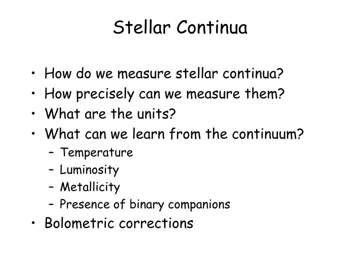 stellar continua