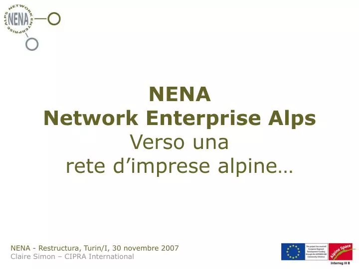 nena network enterprise alps verso una rete d imprese alpine