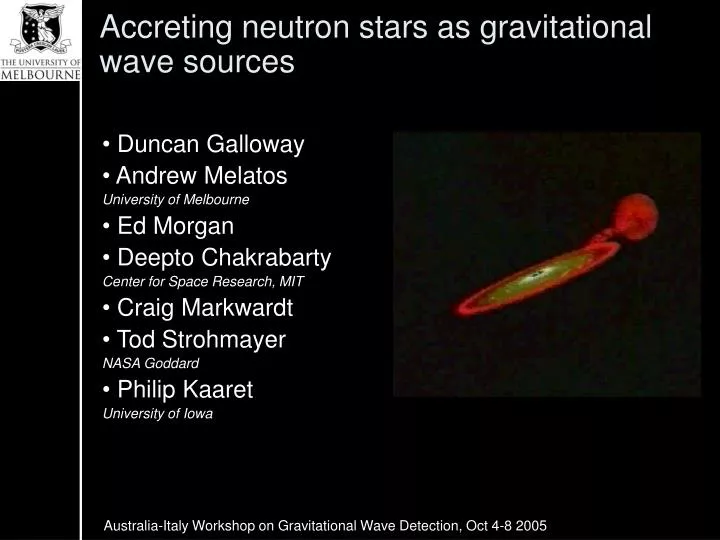 accreting neutron stars as gravitational wave sources
