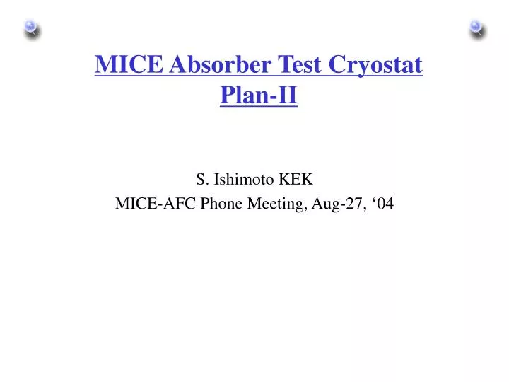 mice absorber test cryostat plan ii