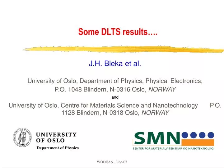 some dlts results