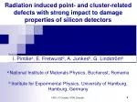 Impact of Radiation-Induced Defects on Silicon Detectors - slide 1