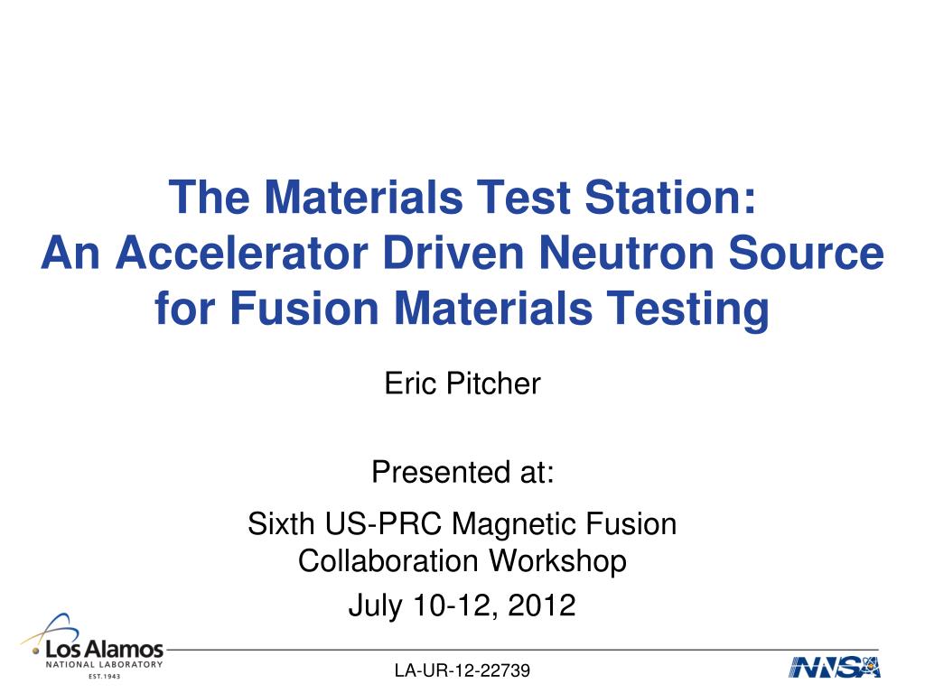 Element Testing Lab Acceleration Testing PPT - The Materials Test Station: An Accelerator Driven Neutron Source ...