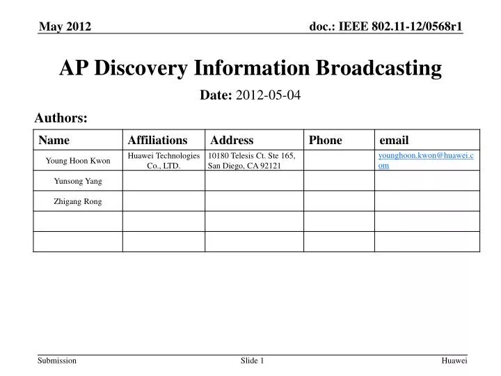 ap discovery information broadcasting