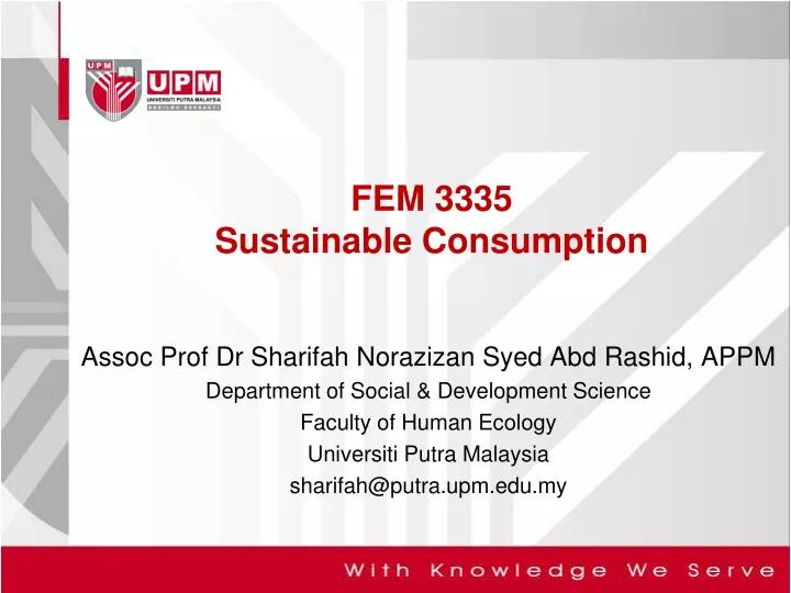 fem 3335 sustainable consumption