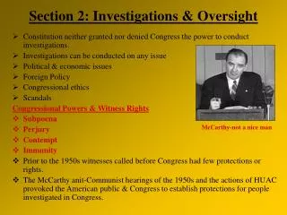 Section 2: Investigations &amp; Oversight