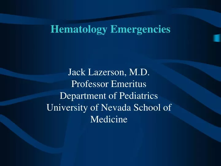 hematology emergencies