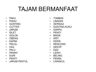 tajam bermanfaat