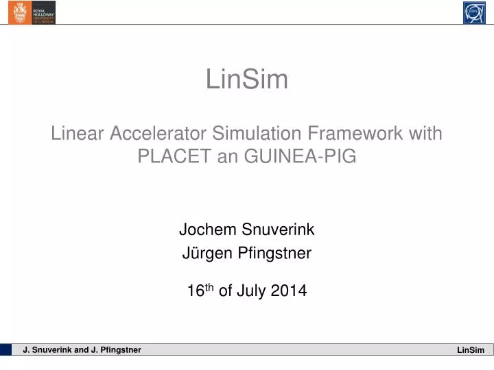 linsim linear accelerator simulation framework with placet an guinea pig