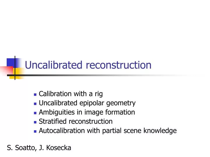 uncalibrated reconstruction