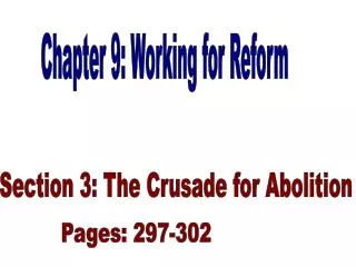 Chapter 9: Working for Reform