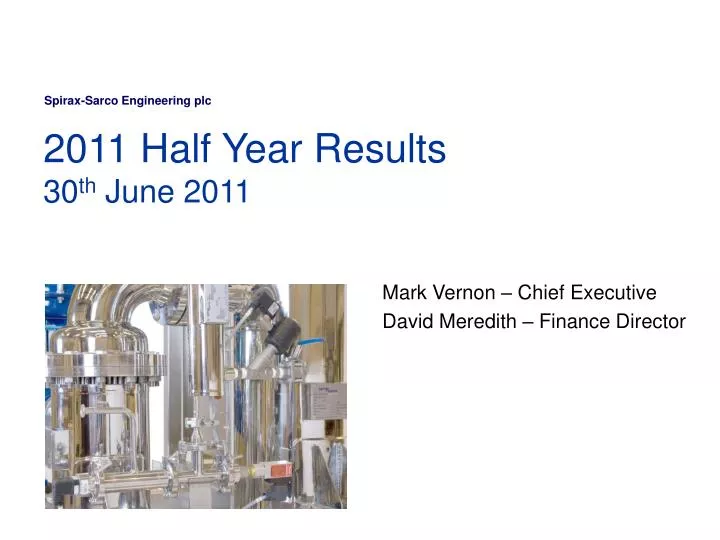 2011 half year results 30 th june 2011