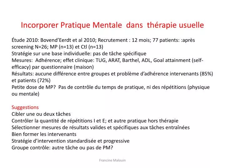 incorporer pratique mentale dans th rapie usuelle