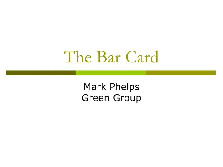 the bar card