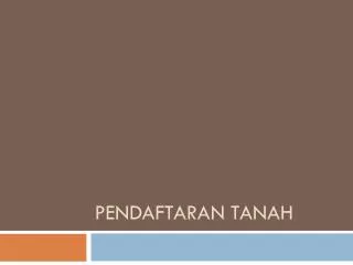 pendaftaran tanah
