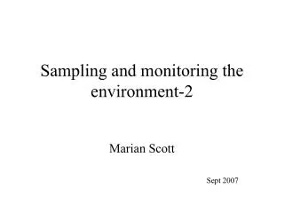 Sampling and monitoring the environment-2