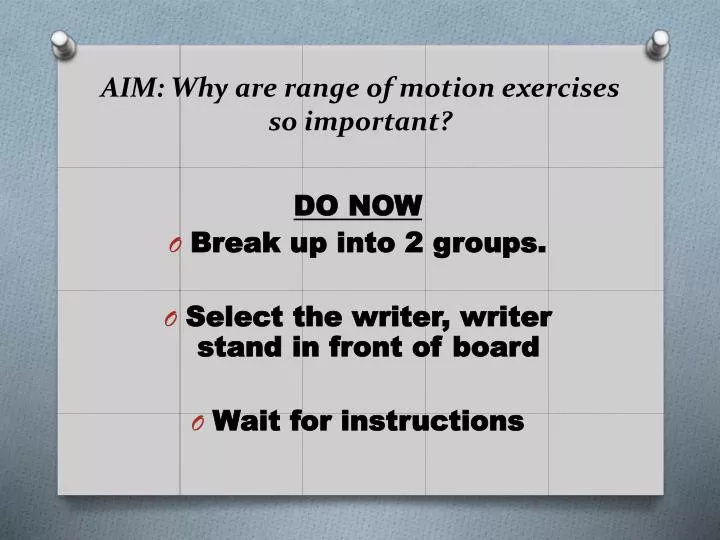 aim why are range of motion exercises so important