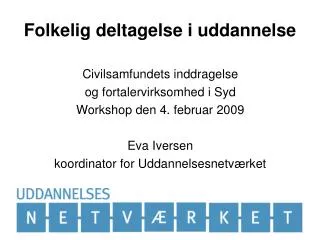 folkelig deltagelse i uddannelse