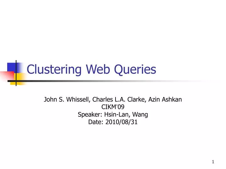 clustering web queries