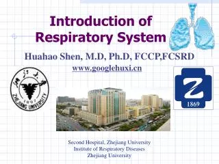 Huahao Shen, M.D, Ph.D, FCCP,FCSRD